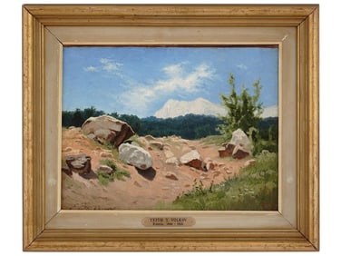 AN EFIM VOLKOV, RUSSIAN, OIL ON BOARD LANDSCAPE PAINTING