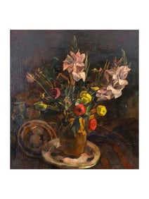 ALEXANDER KUPRIN OIL PAINTING, STILL LIFE WITH FLOWERS, ATTR