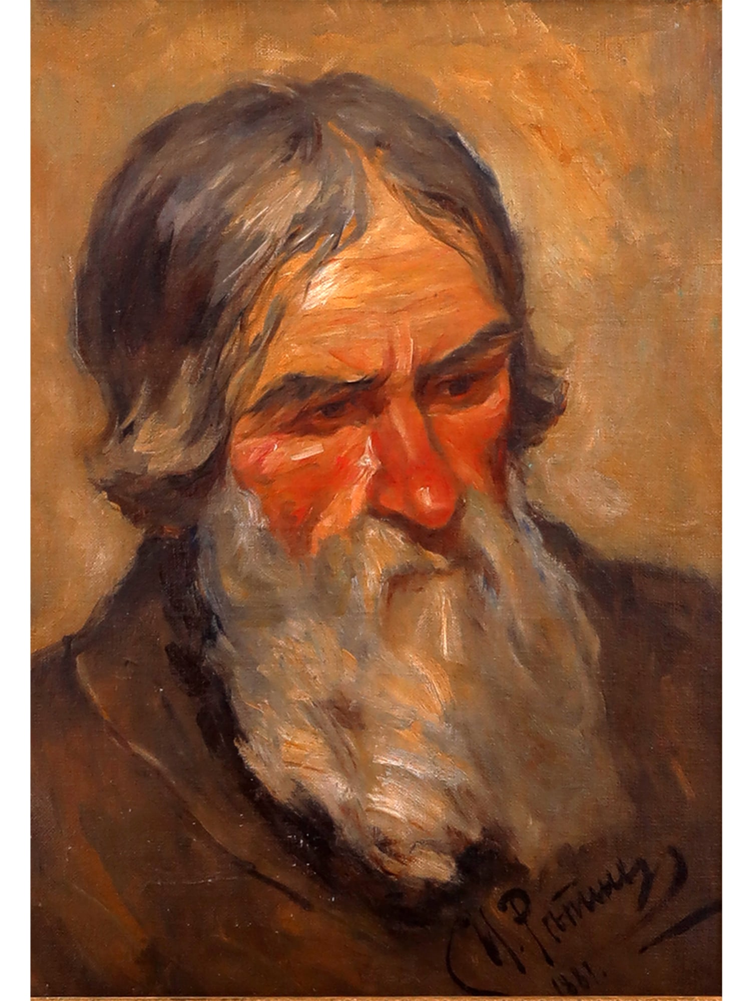 AN OIL ON CANVAS PORTRIAT OF A MAN SIGNED, DATED ILYA REPIN (1 of 5)