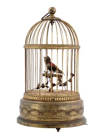 A WIND UP MECHANICAL SINGING BIRD, FRENCH AUTOMATON MUSICAL TOY