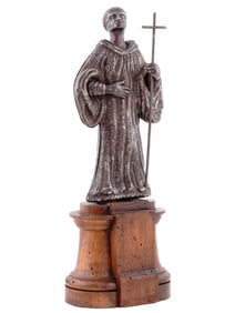 A RARE ITALIAN RENAISSANCE STYLE IRON STATUE OF A SAINT, C. 16TH OR 17TH CENTURY