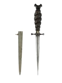 A FRENCH PROSTITUTE DAGGER WITH SHEATH, 19TH CENTURY