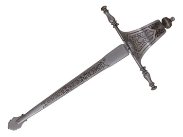 AN ENGRAVED SAIL DAGGER MADE IN TOLEDO, SPAIN, 20TH CENTURY