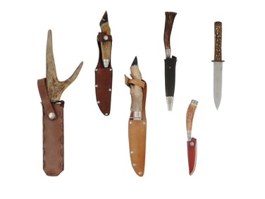 A LOT OF SIX VINTAGE HUNTING GERAN KNIVES