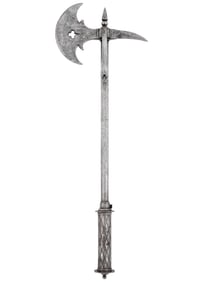 AN ITALIAN OR STYRIAN BATTLE AXE WITH A CONCEALED DAGGER, 16TH CENTURY