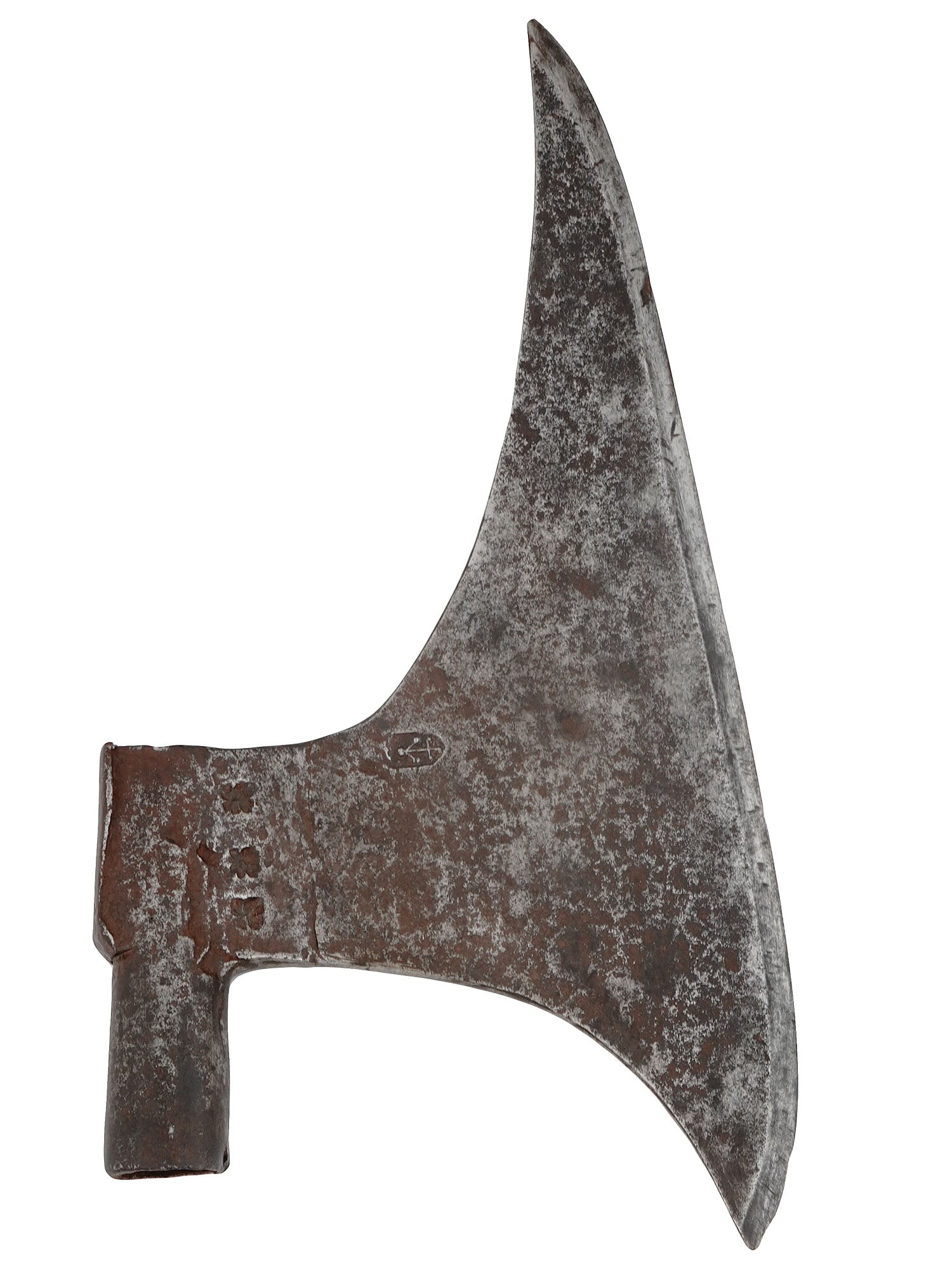 A LARGE EUROPEAN EXECUTIONER'S AXE HEAD, C. 16TH CENTURY (1 of 4)