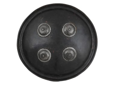 A 19TH C. INDO-PERSIAN DHAL SHIELD WITH IRON DOMES