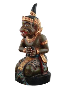 A VERY LARGE INDONESIAN KRIS HOLDER LORD HANUMAN FIGURE, 19TH / 20TH CENTURY
