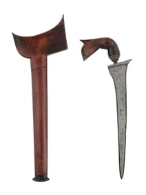 AN INDONESIAN KRIS DAGGER WITH SCABBARD