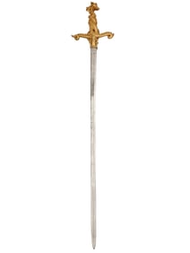 A GILT ITALIAN ARMORIAL SWORD, NOVATI TORINO, 20TH CENTURY
