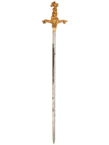 A GILT ITALIAN ARMORIAL SWORD, NOVATI TORINO, 20TH CENTURY