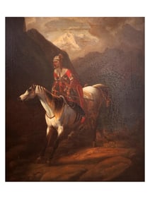 A CIRCASSIAN NOBLE FROM HIS MAJESTY EMPEROR'S OWN CONVOY OIL ON CANVAS PAINTING, RUSSIA, 19TH CEN.