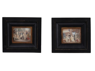 TWO MINIATURE 'DIMARE' SIGNED NAPOLEONIC PAINTINGS, 19TH CENTURY