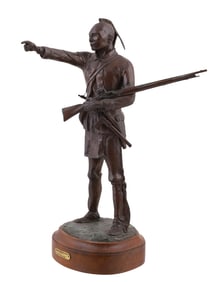 A LARGE 1979 NATIVE AMERICAN BRONZE 'KING GEORGE'S EYES', CARL J. PUGLIESE (1916-1982)