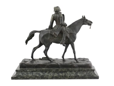 AN ITALIAN BRONZE FIGURE OF MOUNTED NAPOLEON BONAPARTE, 19TH CENTURY