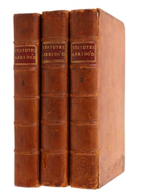 1729-30 ENGLISH LEGAL STATUTES ABRIDGED, 3 VOLUMES, LONDON