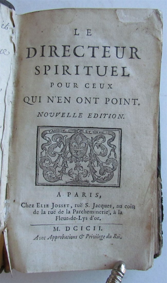 1692 CHRISTIAN DIRECTORY BY FRENCH JANSENIST THEOLOGIAN S.-M. TREUVE ANTIQUE