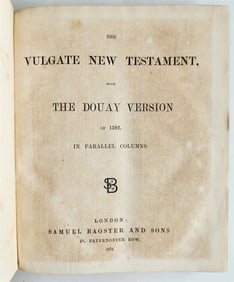 1872 BIBLE IN ENGLISH ANTIQUE VULGATE NEW TESTAMENT DOUAY VERSION OF 1582
