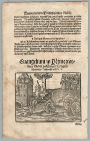 1550 ENGRAVING ILLUMINATED LEAF FROM CZECH BIBLE ANTIQUE PAGE CCXVIII