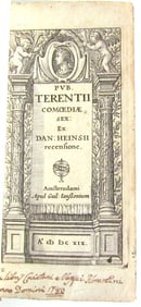 1629 TERENCE COMEDIES POETRY ANTIQUE PUBLIUS TERENTIUS AFER VELLUM BINDING