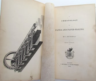 1864 CHRONOLOGY OF PAPER MAKING BY J. MUNSELL ANTIQUE AMERICANA RARE