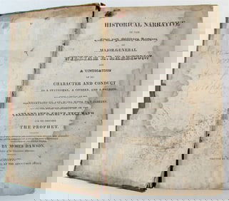 1824 HISTORICAL NARRATIVE OF MAJOR-GENERAL WILLIAM HARRISON ANTIQUE AMERICANA