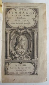 1653 SYMMACHUS QUINTUS AURELIUS EPISTOLARUM ANTIQUE VELLUM 17TH CENTURY