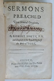 1679 SERMONS BY ROBERT SOUTH ANTIQUE IN ENGLISH