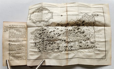 1759 HISTOIRE DES VOYAGES VOL. 69 ANTIQUE ILLUSTRATED TRAVELS TO CARRIBEAN