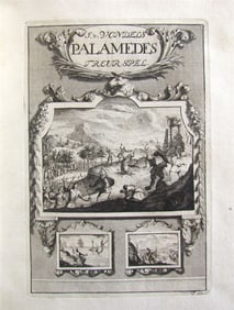 1707 PALAMEDES DUTCH POETRY VAN DEN VONDEL JOOST VELLUM BINDING ANTIQUE