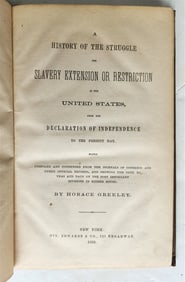 1856 HISTORY OF THE STRUGGLE FOR SLAVERY EXTENSION OR RESTRICTION IN US ANTIQUE