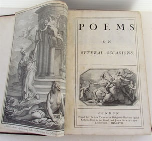1718 POEMS ON SEVERAL OCCASIONS ANTIQUE FOLIIO BY MATTHEW PRIOR IN ENGLISH
