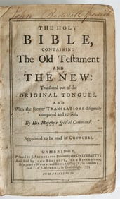 1774 BIBLE IN ENGLISH ANTIQUE CAMBRIDGE BY J. ARCHDEACON OLD & NEW TESTAMENT