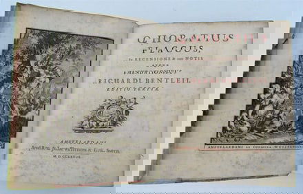 1728 HORACE POETRY ANTIQUE HORATIUS FLACCUS EX RECENSIONE BY RICHARD BENTLEY