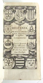 1630 SPAIN HISPANIA SIVE DE REGIS ANTIQUE JOHANNES LAET ELZEVIER VELLUM 17TH C.