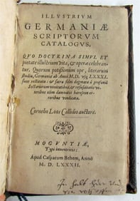 1582 ILLUSTRUM GERMANIAE SCRIPTORUM CATALOGUS CORNELIS LOOS ANTIQUE 16TH CENTURY