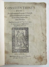 1565 FRANCISCANS ORDER CONSTITUTION ANTIQUE RARE