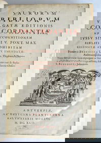1642 BIBLE CONCORDANCE PLANTIN PRESS ANTIQUE FOLIO CONCORDANTIAE BIBLIORUM
