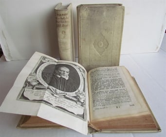 1719 3 VOLUMES HISTORY & ANTIQUITIES OF UTRECHT NETHERLANDS ANTIQUE VELLUM BOUND