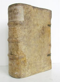 1574 CONCIONES IN EVANGELIA ET EPISTOLAS P.2 ANTIQUE PIGSKIN BINDING 16TH CENT.