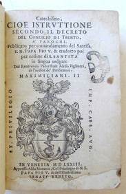 1573 ALDINE PRESS CATECHISMO CIOE ISTRUTTIONE ANTIQUE 16TH CENTURY ITALIAN ALDUS