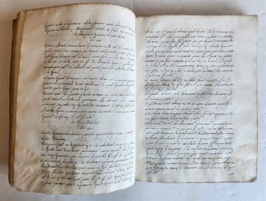 18TH CENT. MANUSCRIPT ROMAN LAW BOOK INSTITUTIONES JURIS CIVILIS VELLUM ANTIQUE
