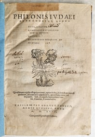 1527 POST-INCUNABULA PHILO OF ALEXANDRIA ANTIQUE PHILONIS IUDAEI JUDAICA