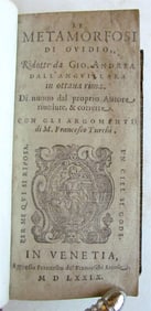 1579 LE METAMORFOSI BY OVID ILLUSTRATED W/ 15 WOODCUTS ANTIQUE RARE 16TH CENTURY