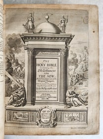 1706 BIBLE IN ENGLISH W/ BOOK OF COMMON PRAYER & PSALMES ANTIQUE