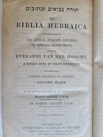1849 HEBREW BIBLE ANTIQUE ISAAC LESSER BIBLIA HEBRAICA JUDAICA 1ST AMERICAN ED.
