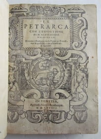 1568 PETRARCA ANTIQUE ILLUSTRATED 16TH CENTURY POETRY