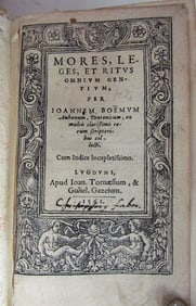 1561 RARE ETHNOGRAPHIC WORK MORES LEGES ET RITUS BY JOHANN BOEMUS ANTIQUE 16TH C