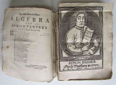 1747 MATHEMATICS ALGEBRA BY SYMON PANSER ANTIQUE RARE