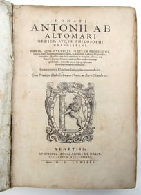 1574 MEDICAL TREATISE DONATI ALTOMARE ANTIQUE VELLUM BOUND FOLIO RARE